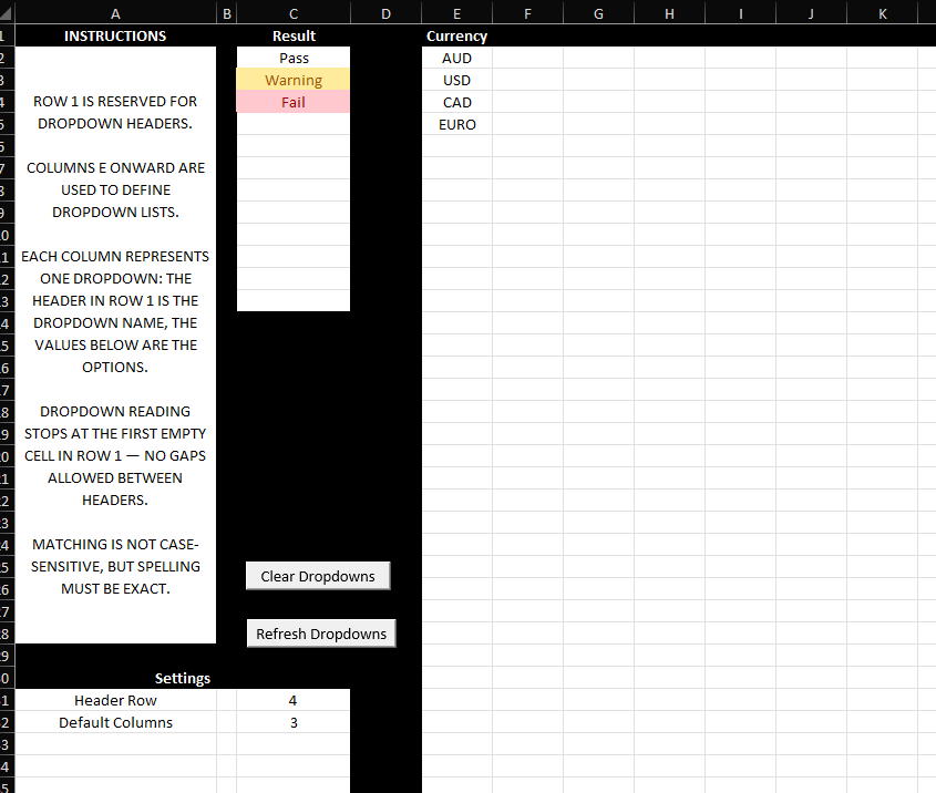 Config Sheet